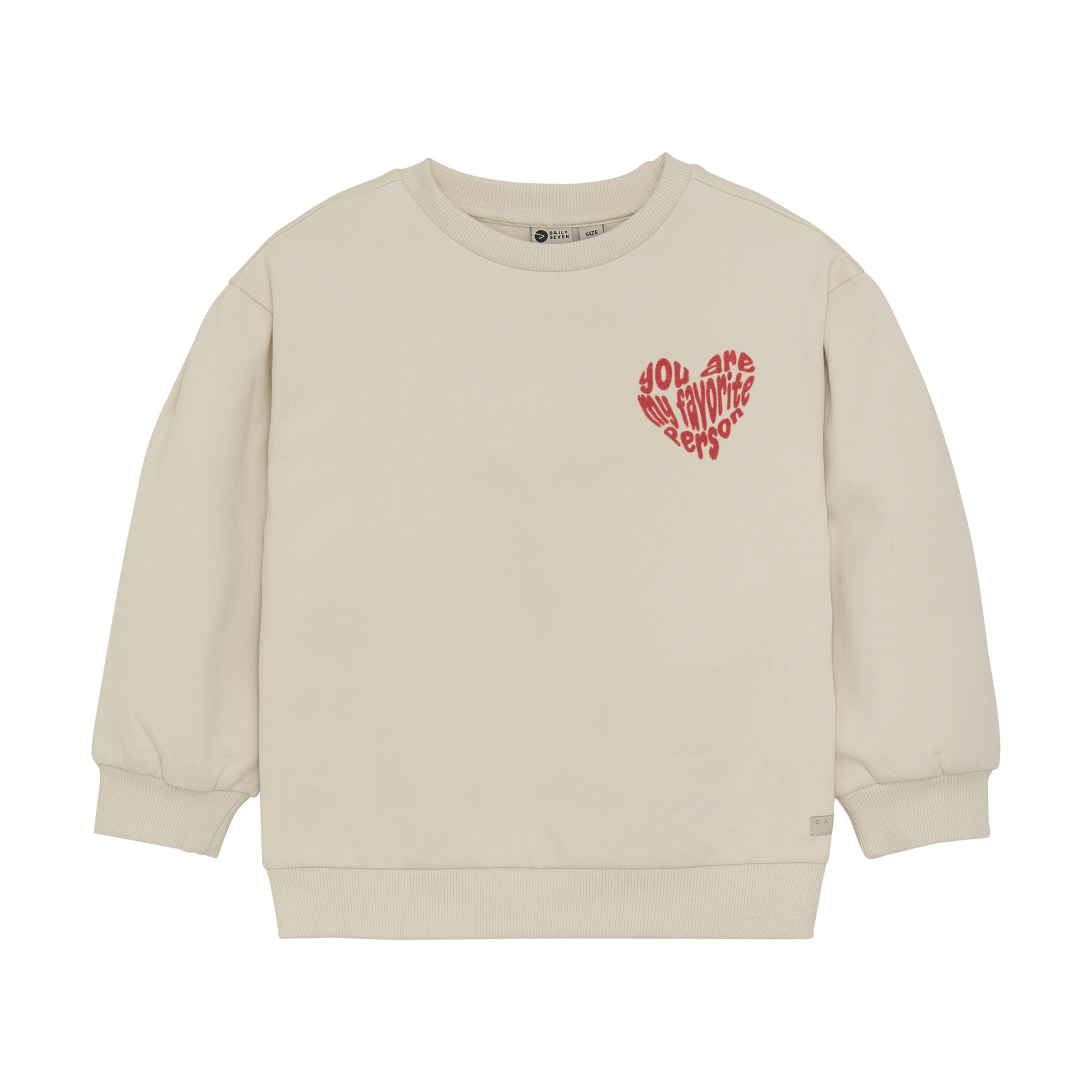 Daily7 winter sweater meisjes - zand - brushed backprint
