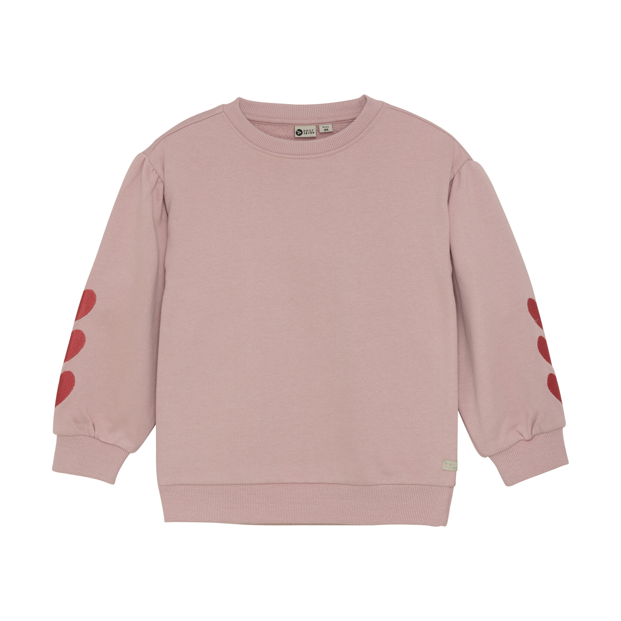Daily7 winter sweater meisjes - roze - hart borduursel