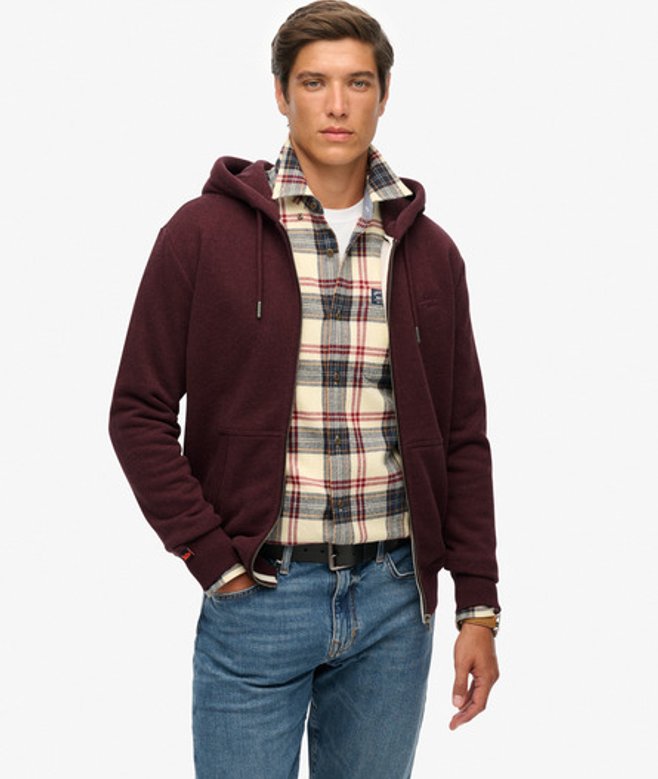 Superdry Essential Logo Hoodie met Rits Purple