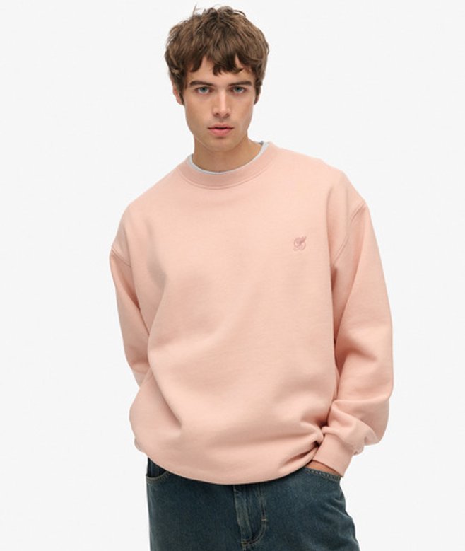 Superdry Blank Oversized Sweatshirt met Ronde Hals Pink
