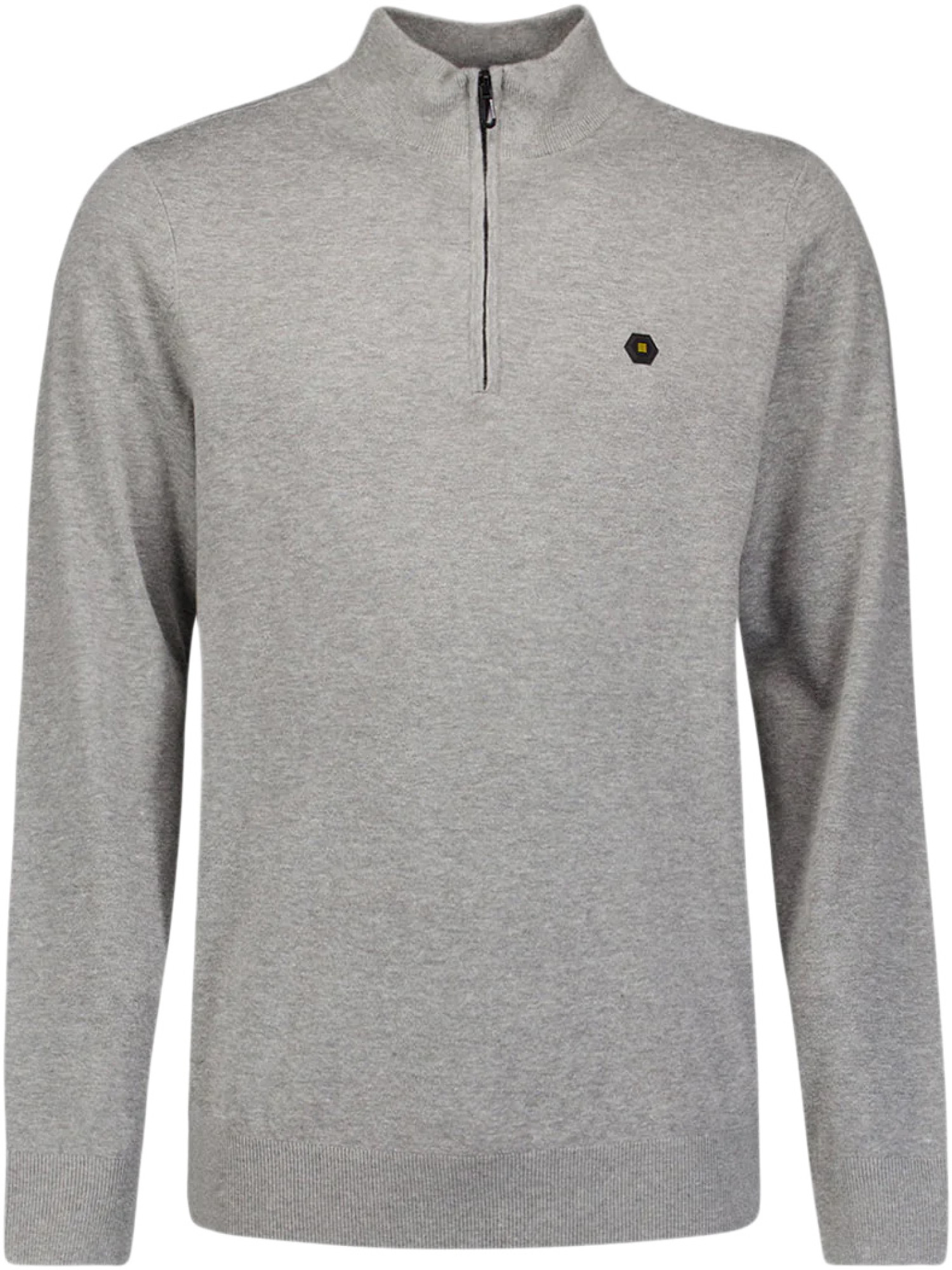 No Excess Pullover half zip 2 coloured melang grey melange