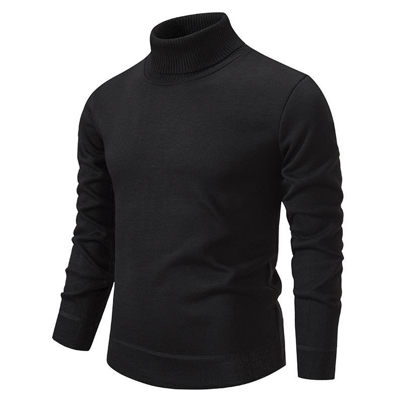 SDS001 Inter Coltrui Dikke Heren Truien Casual Coltrui Effen Kleur Kwaliteit Warme Slanke Coltrui Truien Trui Heren M zwart