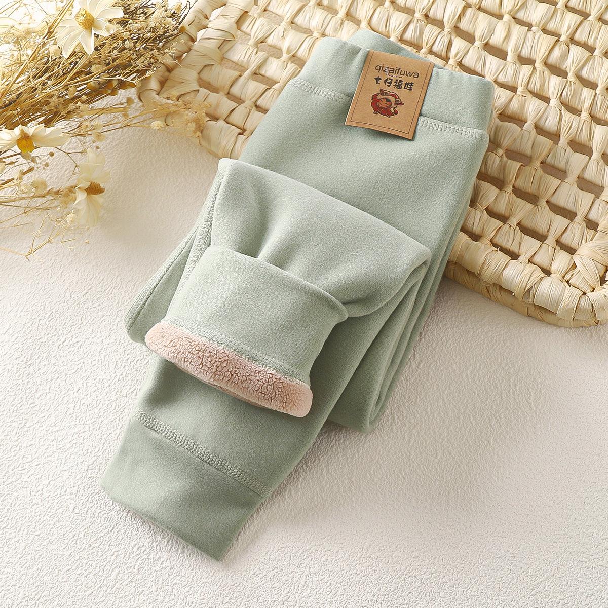 YOUULAR Nieuwe Winter Kinderen Fleece Warm Render Broek voor Jongens Meisjes Dikke Fluwelen Leggings Kinderen Baby Basis Broek Verdikte Broek 9-10Y
