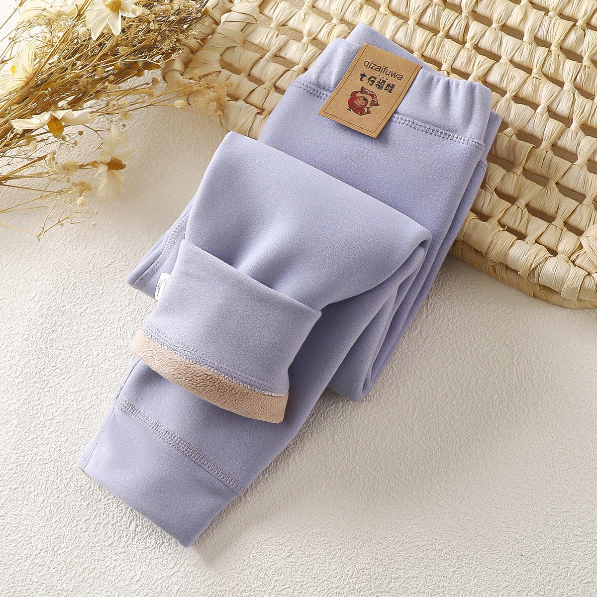 YOUULAR Nieuwe Winter Kinderen Fleece Warm Render Broek voor Jongens Meisjes Dikke Fluwelen Leggings Kinderen Baby Basis Broek Verdikte Broek 11-12Y