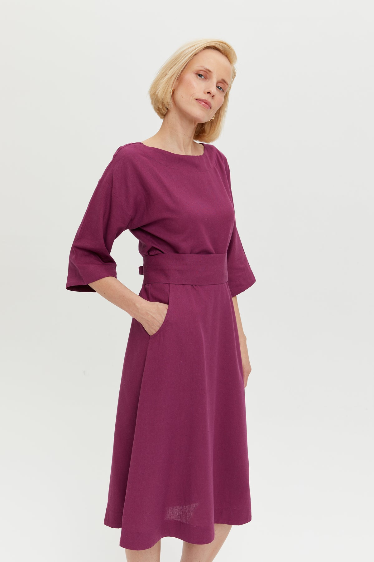 AYANI Damen vegan Kleid MÃ¤hne Magenta Lila