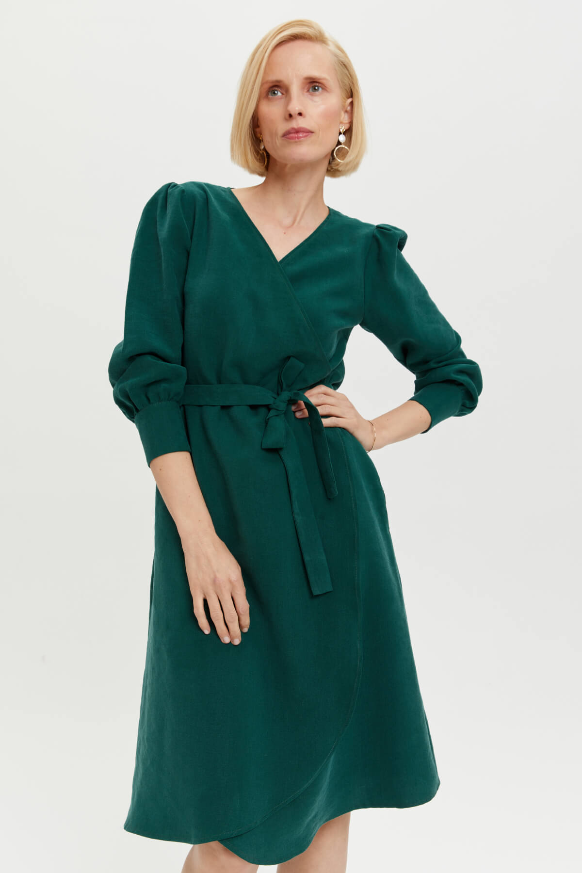 AYANI Damen vegan Wickelkleid Sophie WaldgrÃ¼n