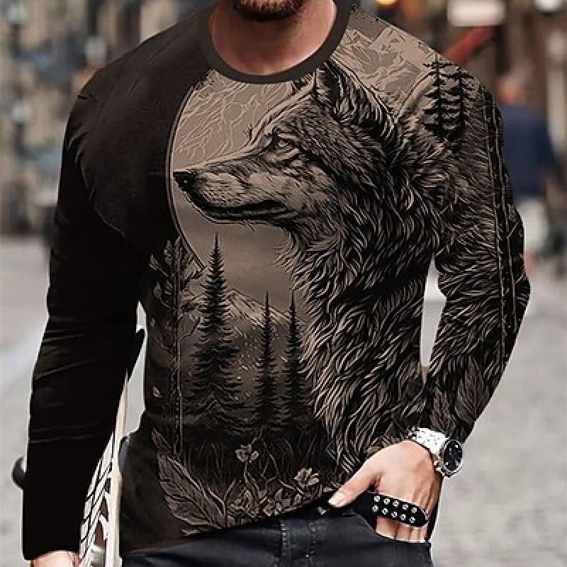 ETST WENDY 05 Grafische dierenmodeontwerper Casual heren 3D-print T-shirt Sport Buiten Vakantie Gaan T-shirt Lange mouw Kleding XL