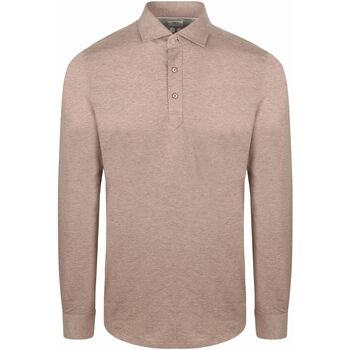 R2 Amsterdam Polo Shirt Lange Mouw  R2 Camicia Polo Jersey Beige