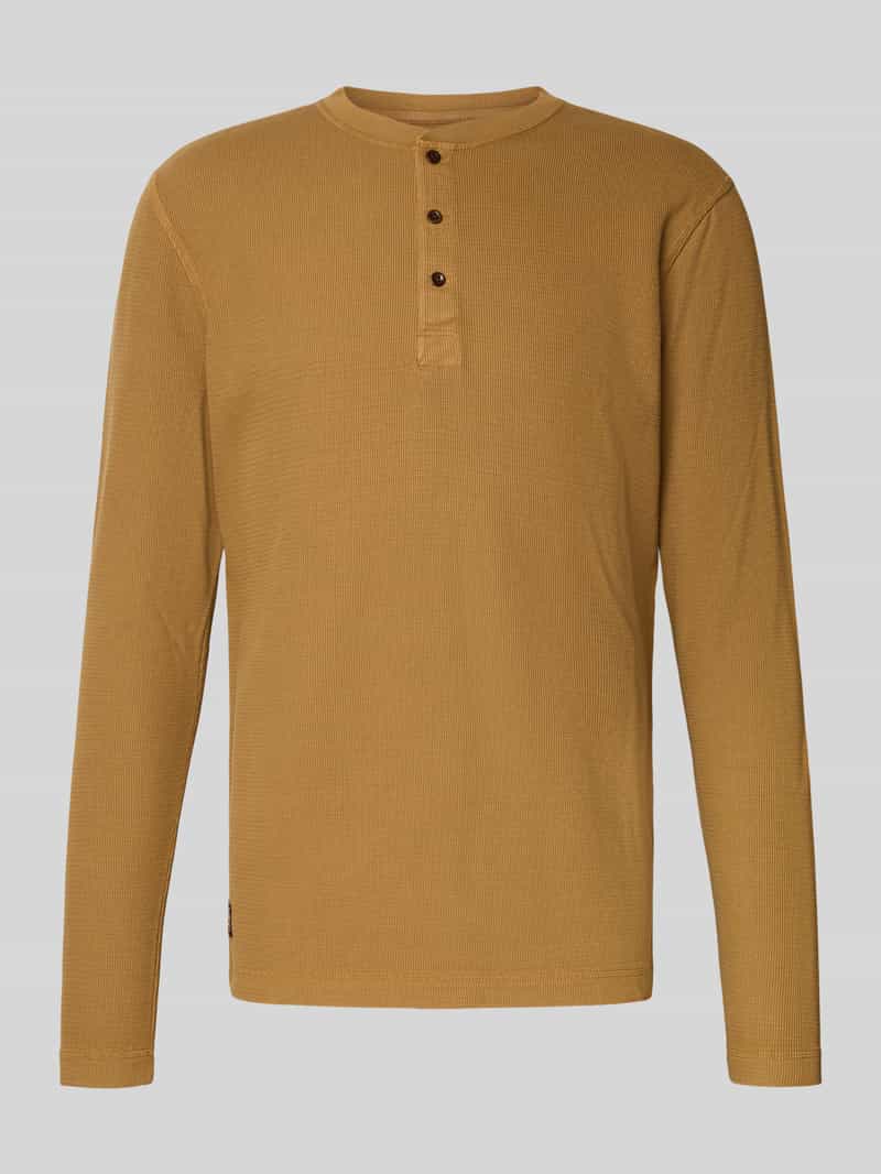 Superdry Shirt met lange mouwen WAFFLE LONG SLEEVE HENLEY TOP