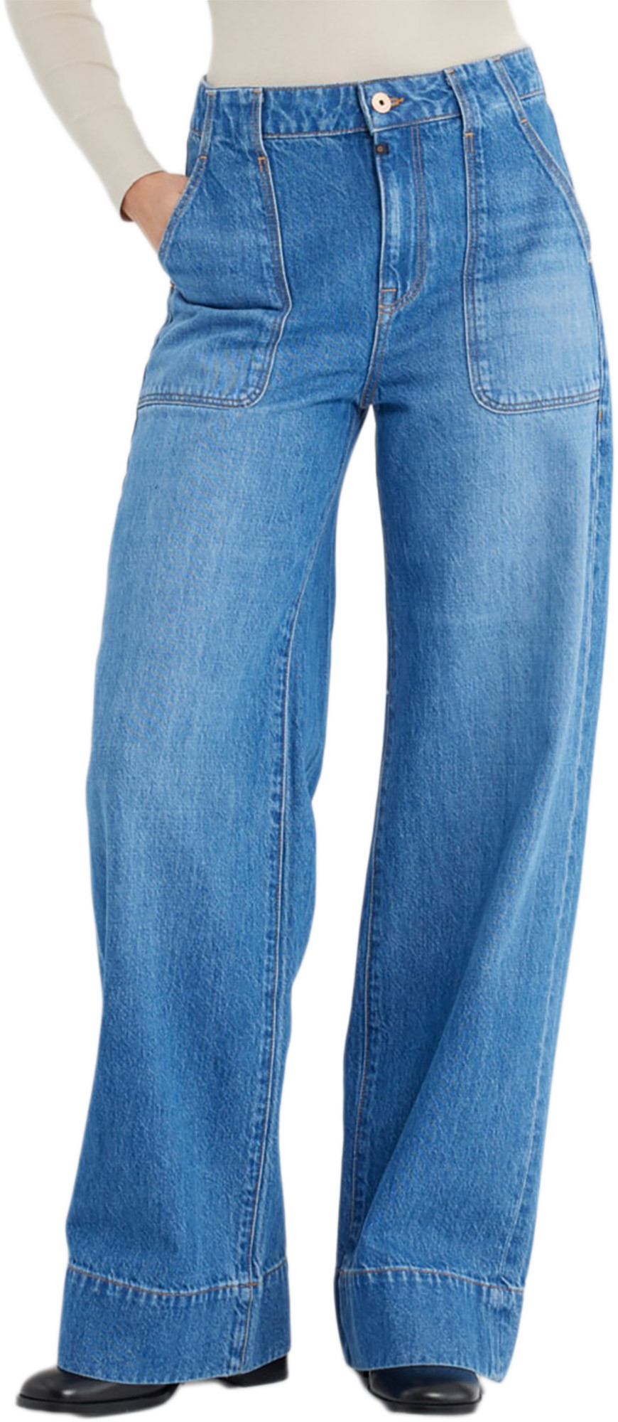 C.O.J. Denim High waist wide leg medium blue