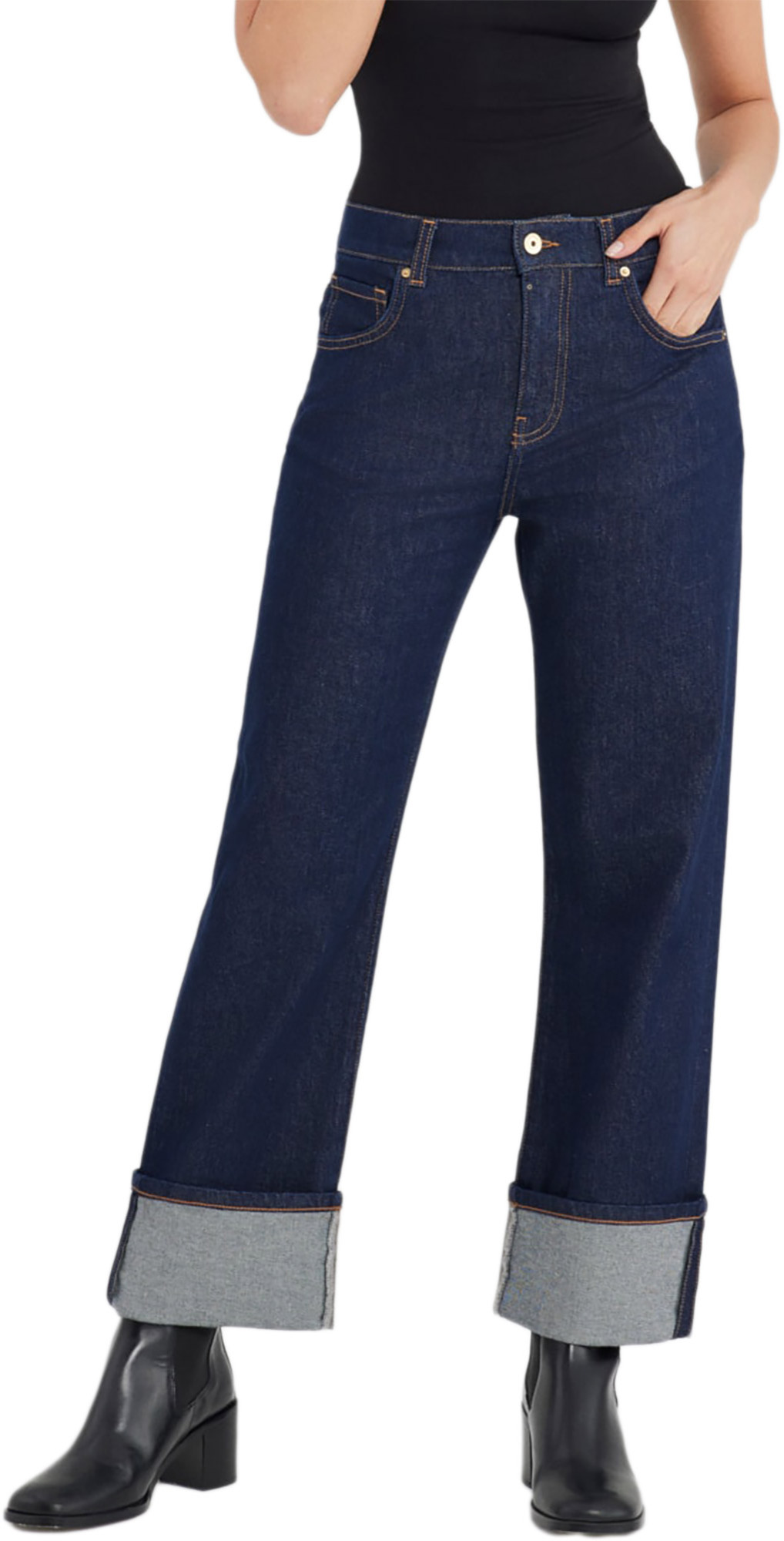 C.O.J. Denim Mid waist straight raw