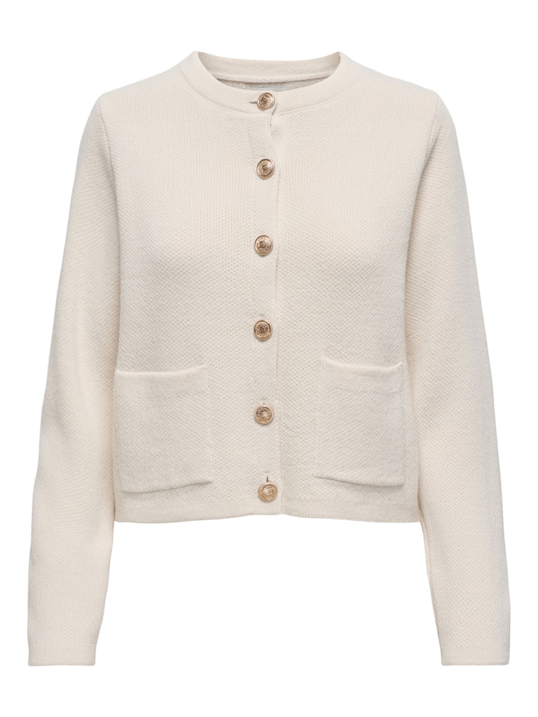 Jacqueline de Yong kim l/s o-neck button cardigan k 15341309 egret