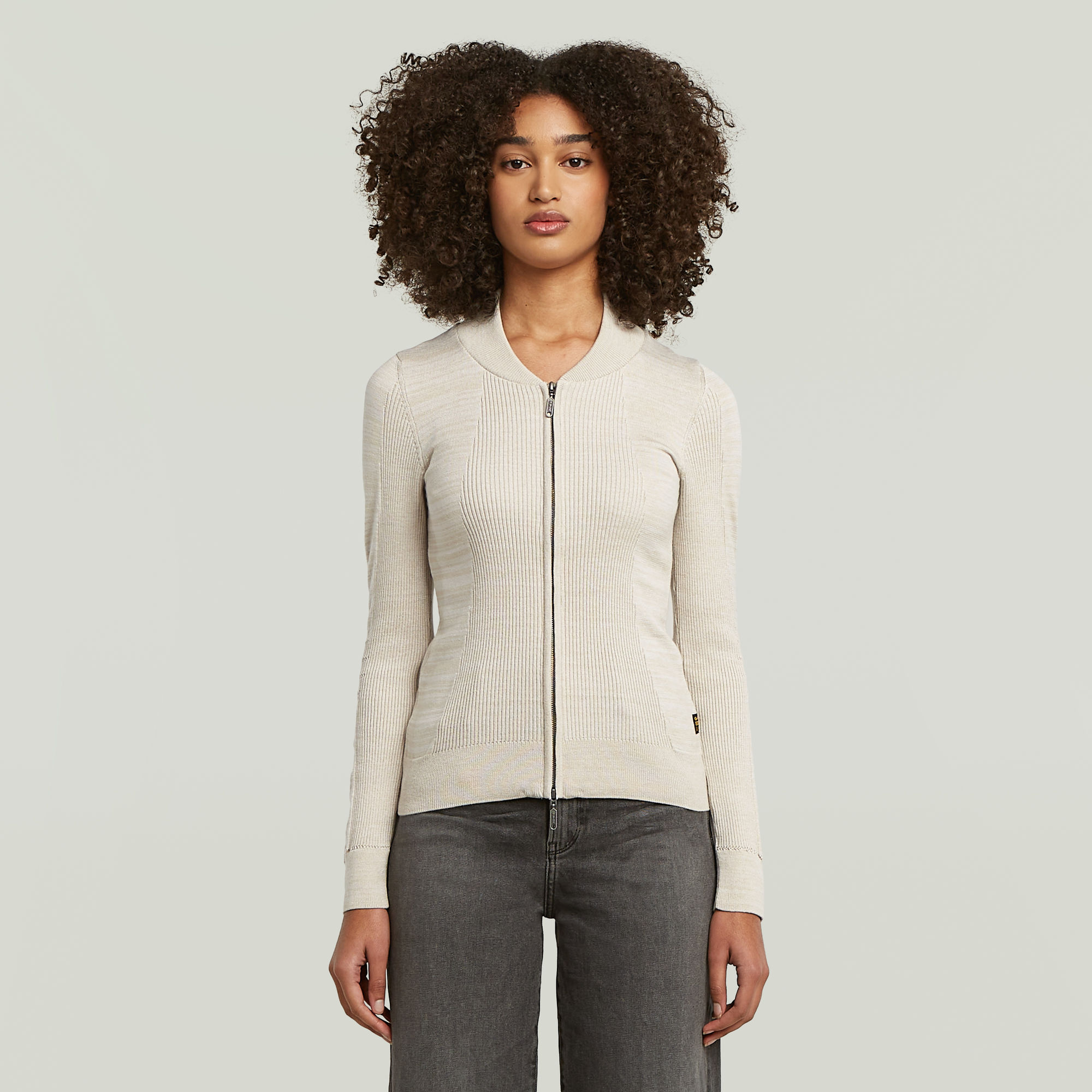 G-Star RAW 3D Biker Full Zip Slim Gebreide Trui - Meerkleurig - Dames