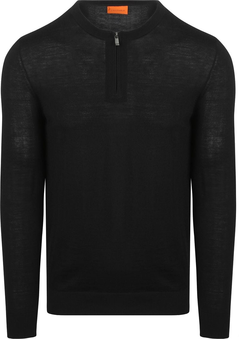 Suitable Crew Zip Merino Zwart