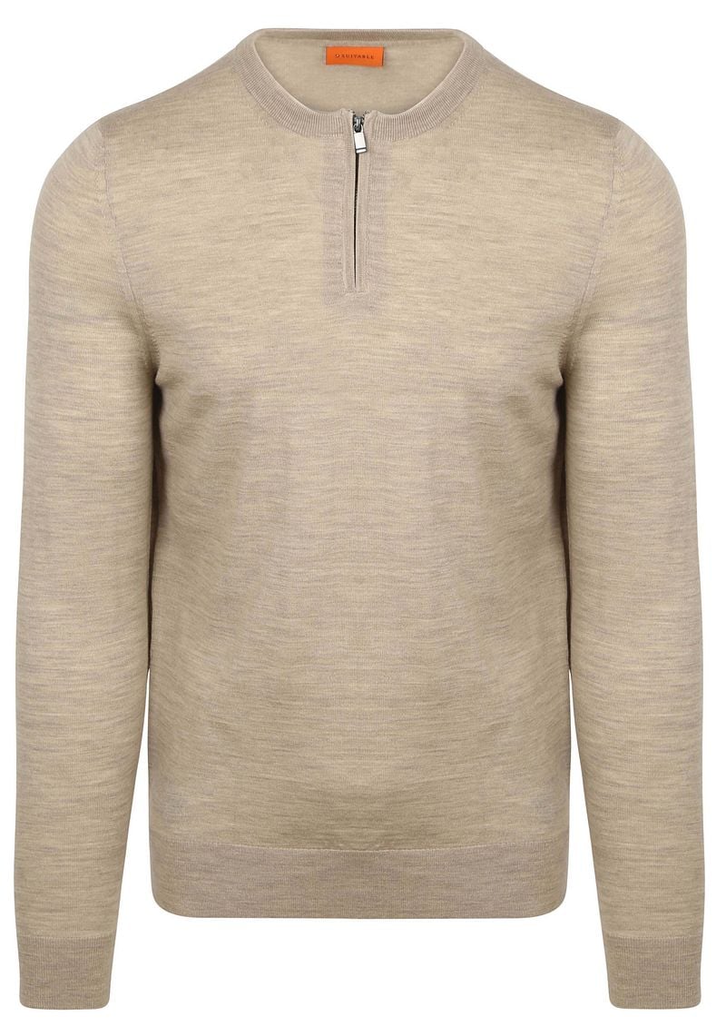Suitable Crew Zip Merino Sand