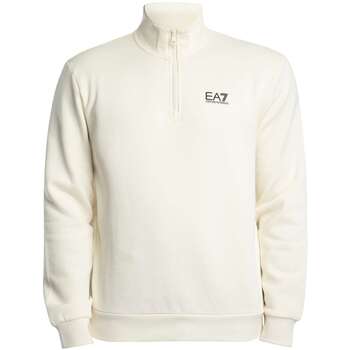 Emporio Armani EA7 Sweater  Sweatshirt met borstlogo en 1/4 rits