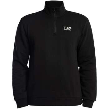 Emporio Armani EA7 Sweater  Sweatshirt met borstlogo en 1/4 rits