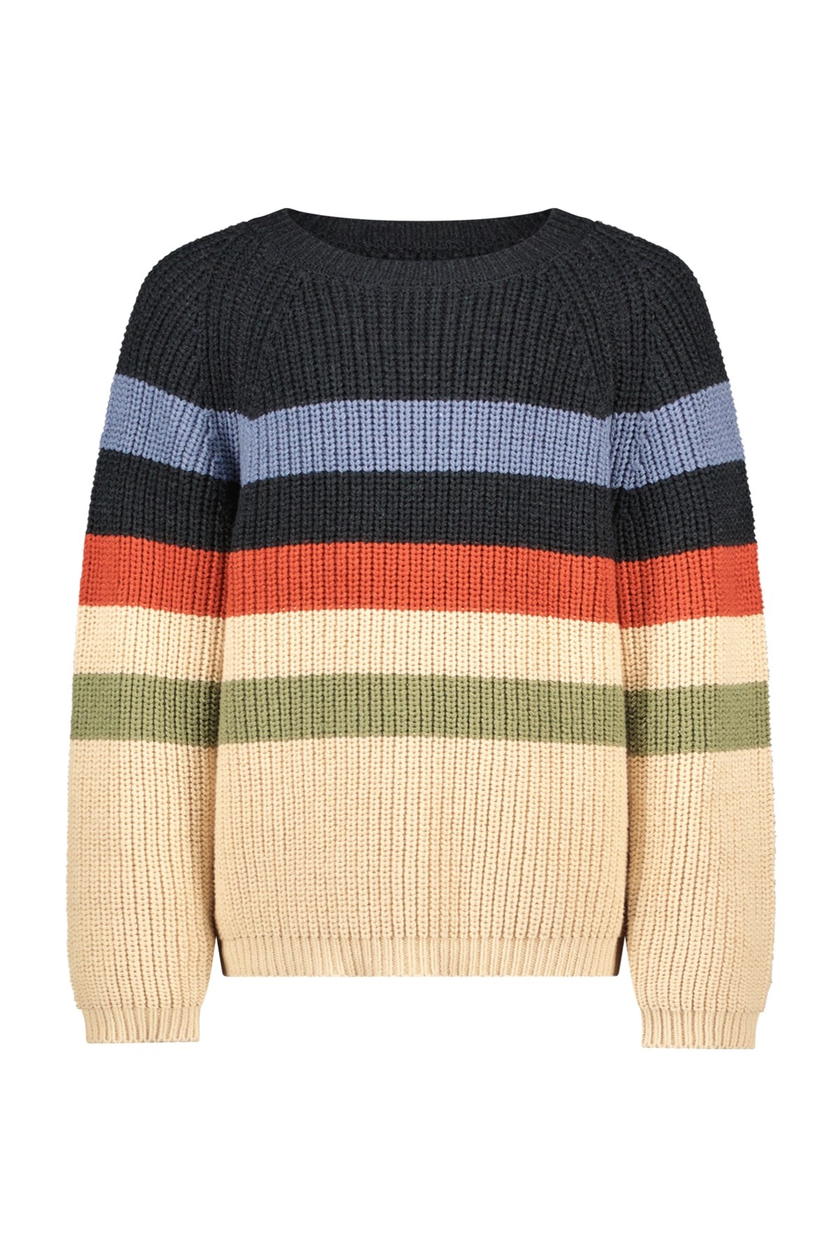 Like Flo winter sweater jongens - beige - Donin - gestreept - gebreid