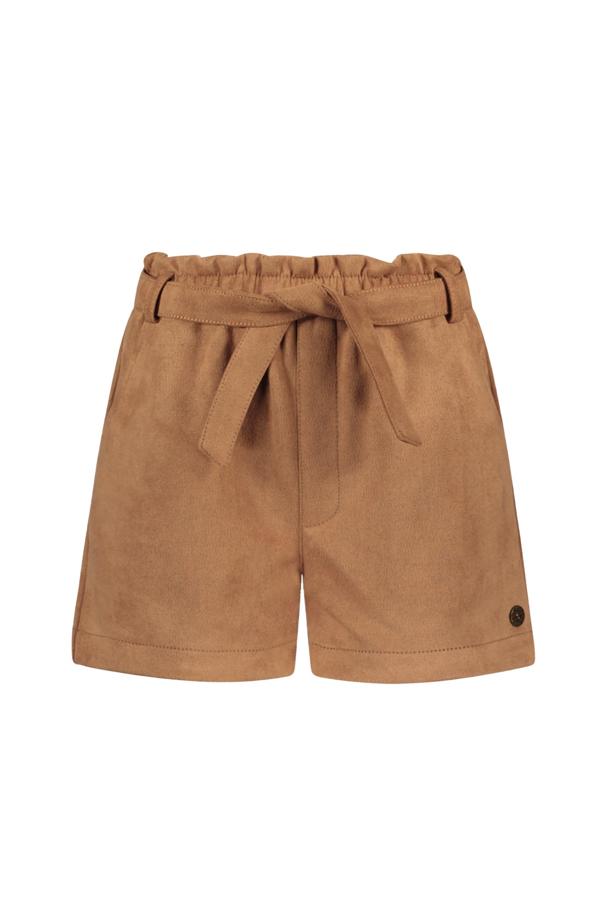 Like Flo winter nep leren short meisjes - bruin - Fay-Linn - schelpenriem