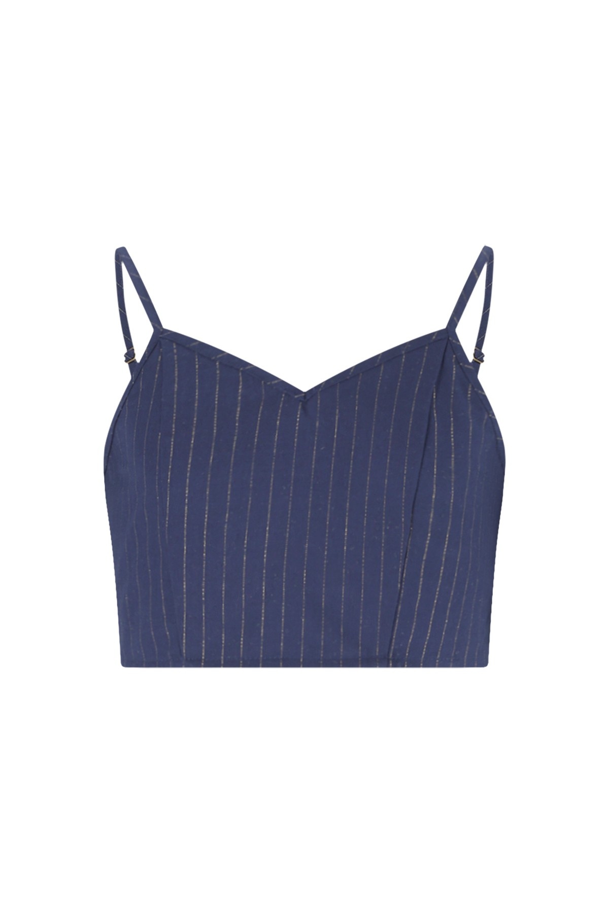 Like Flo winter crop top meisjes teens - vany blauw - Emille - gestreept