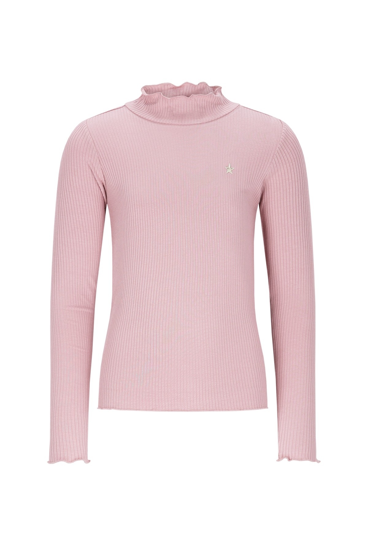Like Flo winter t-shirt meisjes - roze - Eef - rib - col