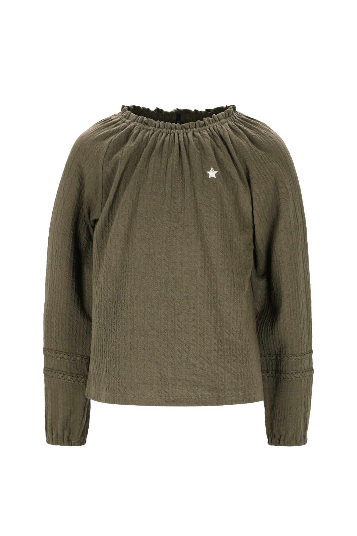 Like Flo winter jersey blouse meisjes - groen - Eli - jacquard