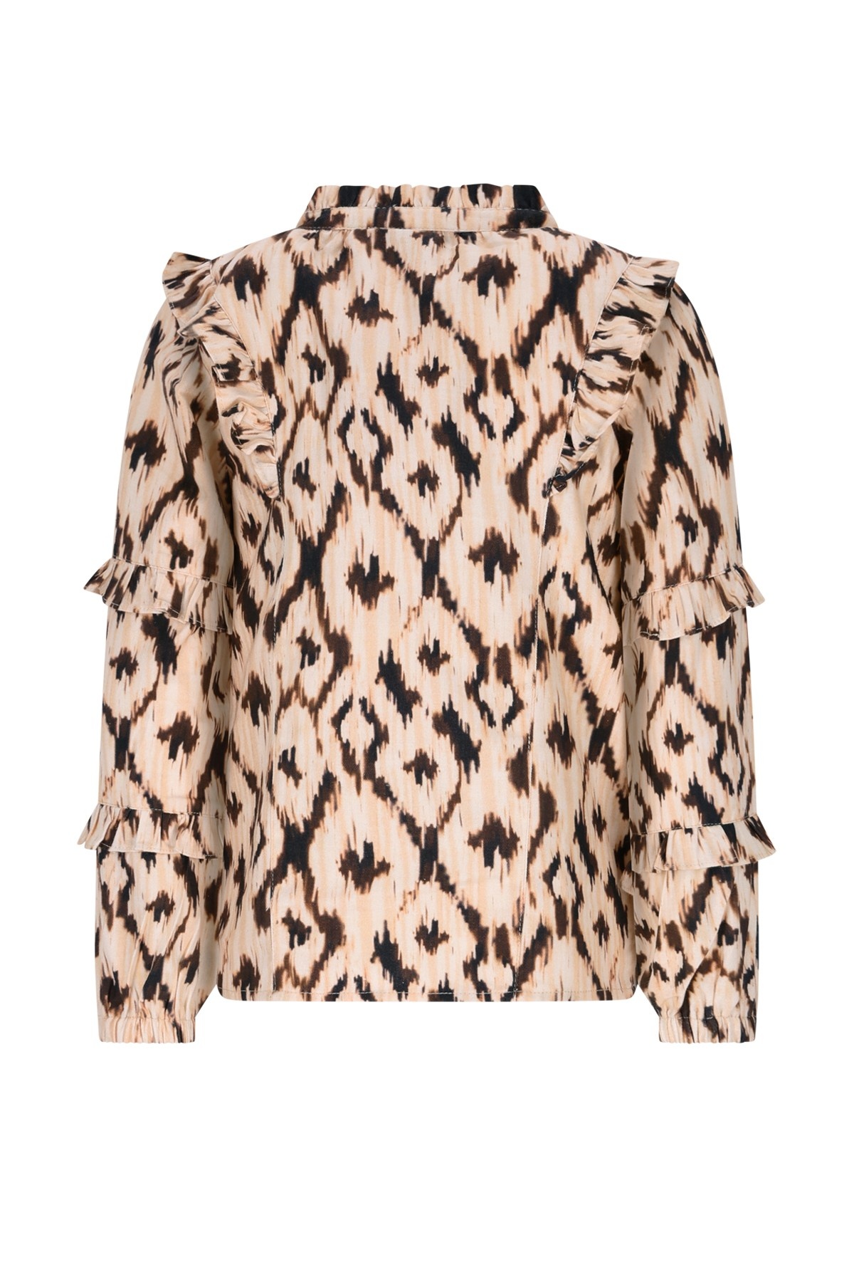 Like Flo winter blouse meisjes - beige/bruin - Carlin - geweven - ruffle