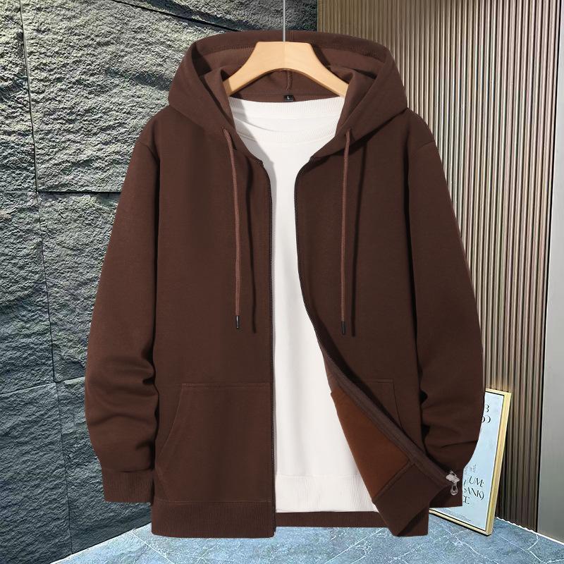 Danmo Heren Zip Oversized Hoodie Plus Sized Capuchon Lange Mouw Top Heren Sweatshirt Rits Los Baggy Grote Maat Plus Groot XXXXXL koffie