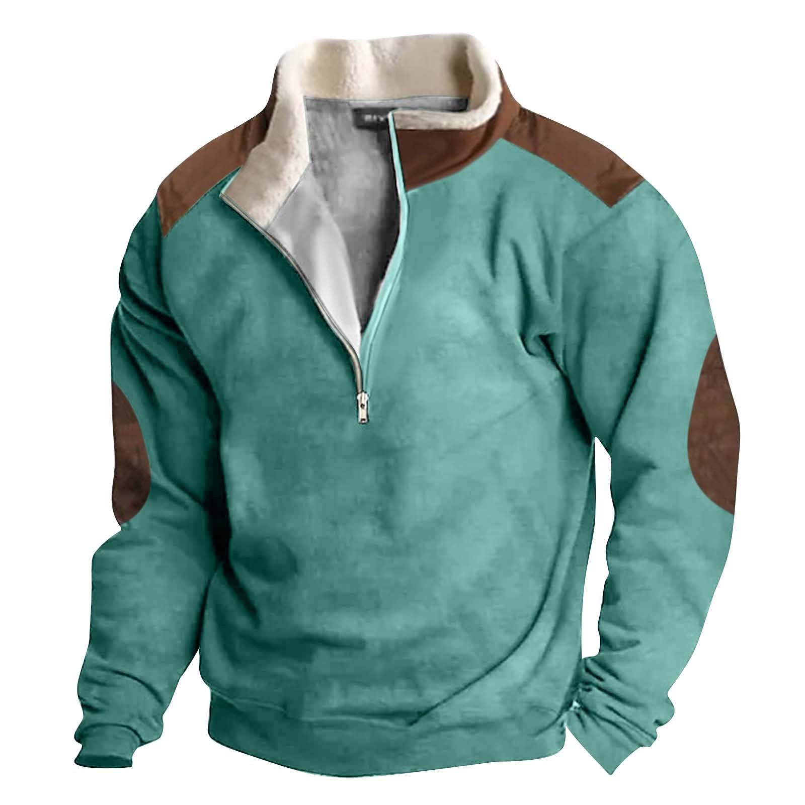 Hong Hollyland Lente en herfst herensweatshirt met staande kraag is outdoor casual truien tops XL groen
