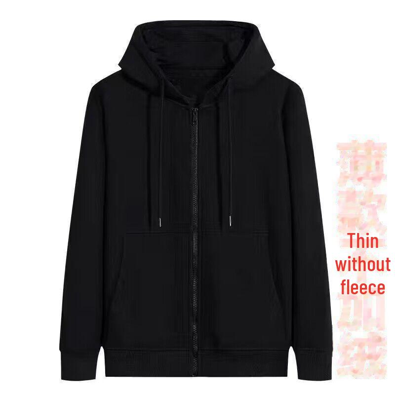 Polaris star Men's Velvet Hooded Zipper Jacket: 2023 Autumn/Winter Student Youth Sports Cardigan M