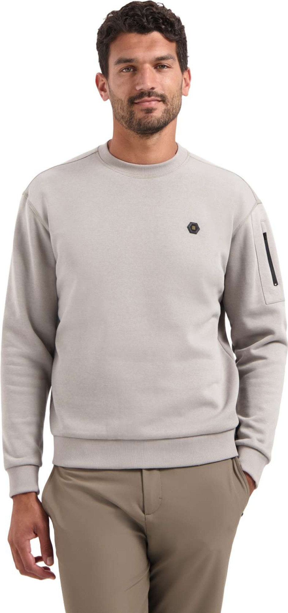 No Excess Sweater crewneck brushed inside clay