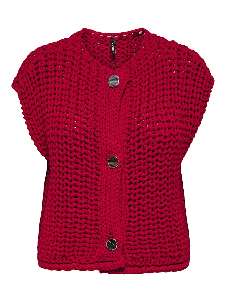 Only Onlchloe ss rib button vest knt -