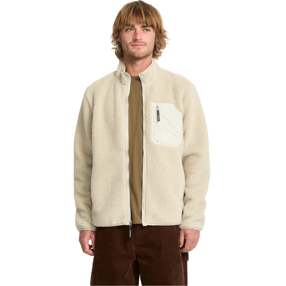 Volcom Muzzer Fuzzar Zip Fleece Stone