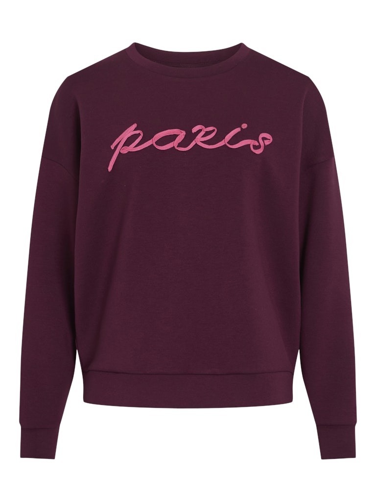 Vila Visif ls o-neck sweat topka bordeaux