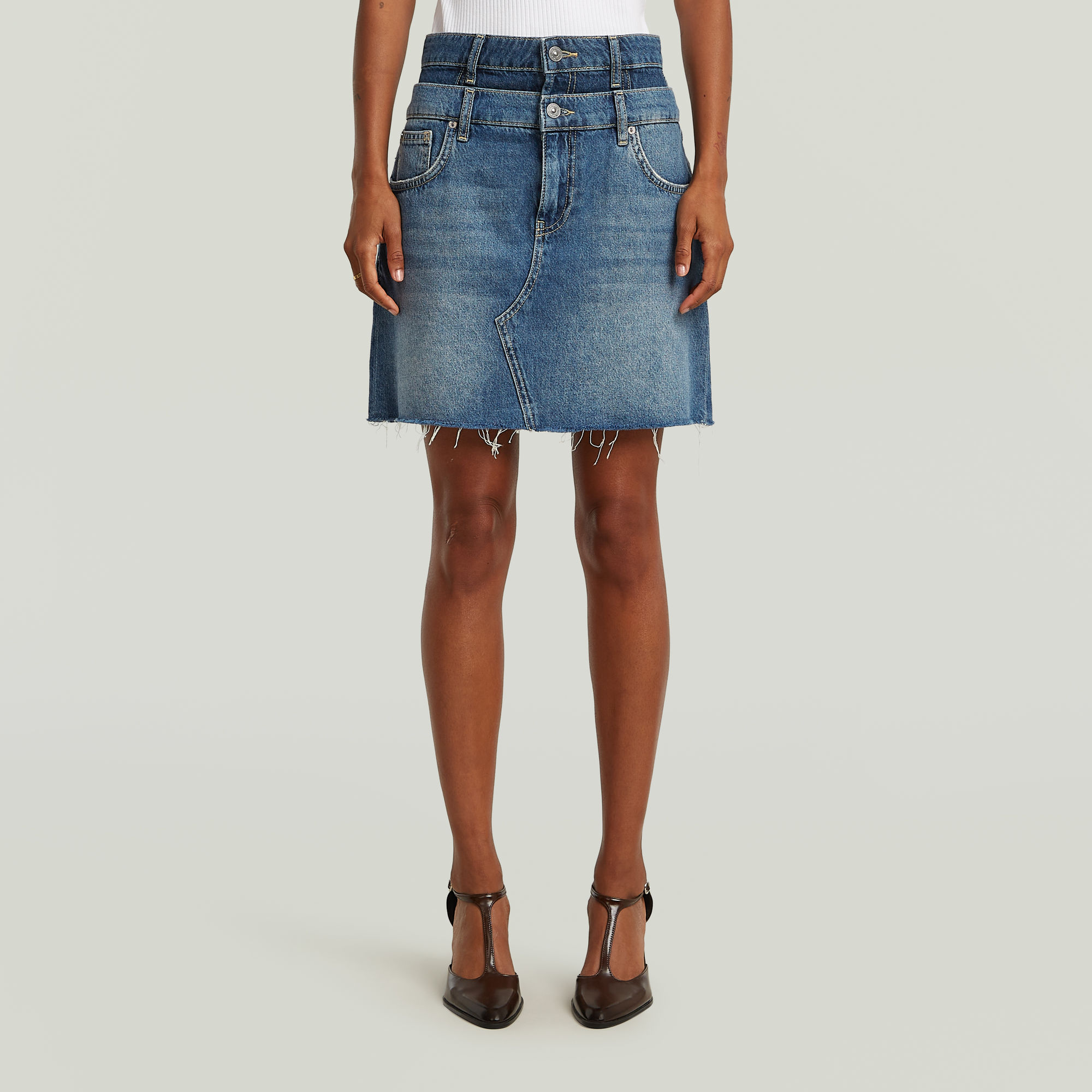 G-Star RAW Carter Double Waistband Mini Skirt - Midden blauw - Dames