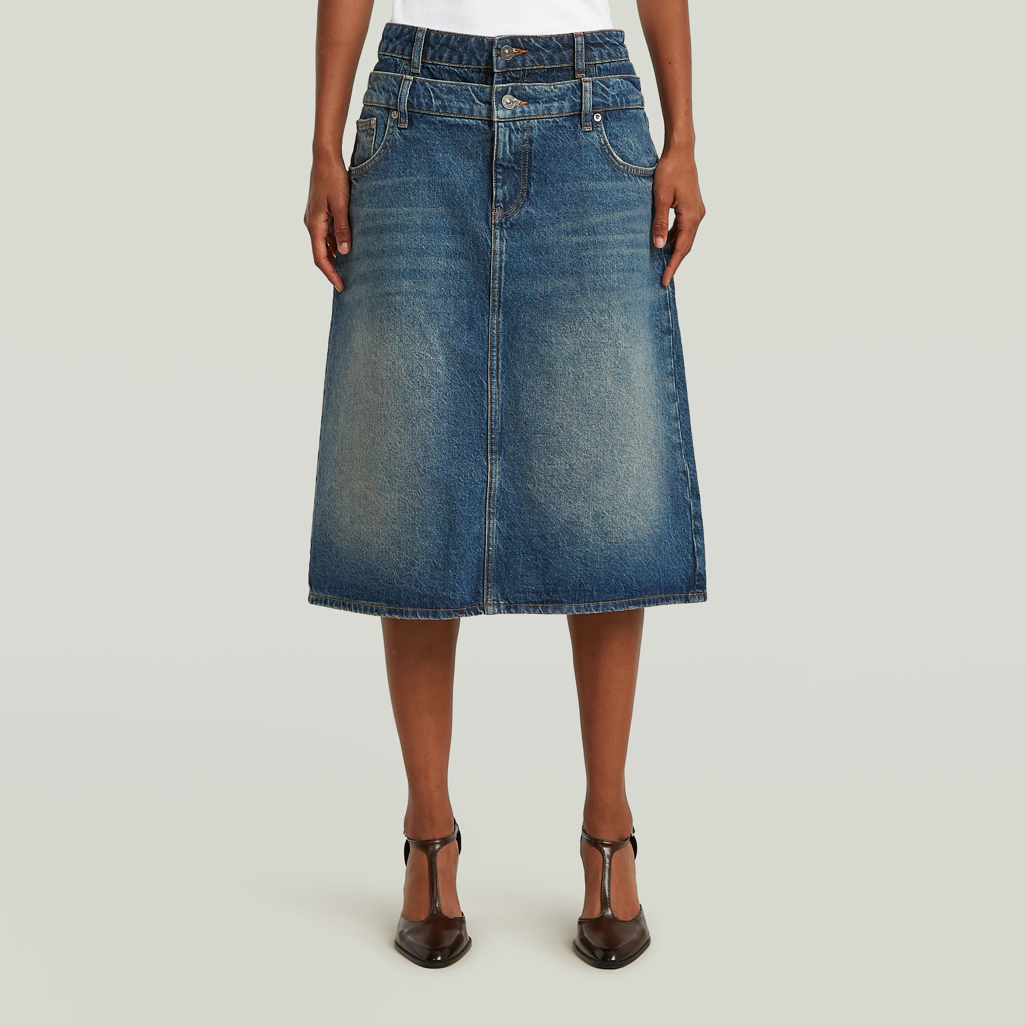G-Star RAW Carter Double Waistband Skirt - Midden blauw - Dames