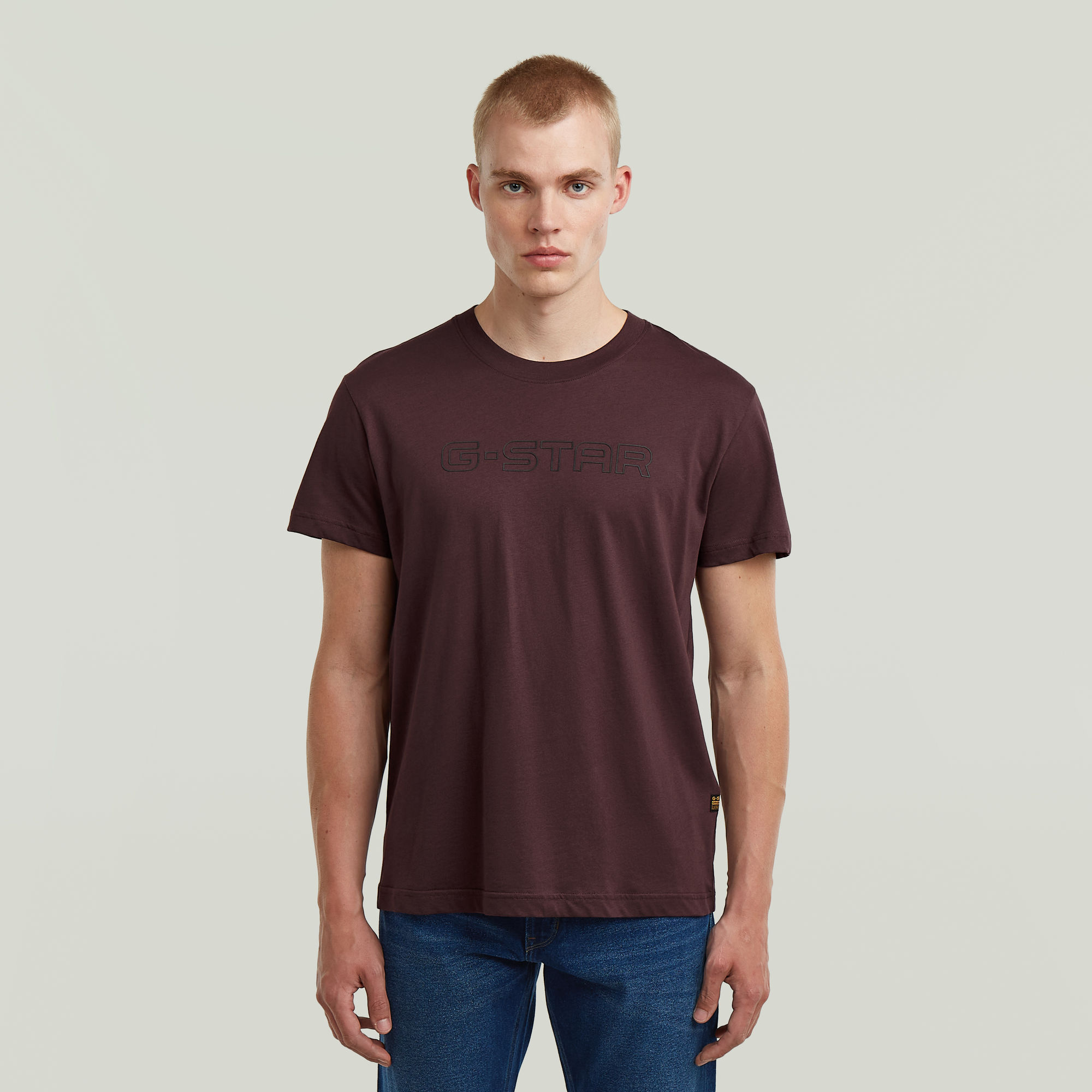 G-Star RAW Outline Corporate Script Logo T-Shirt - Paars - Heren