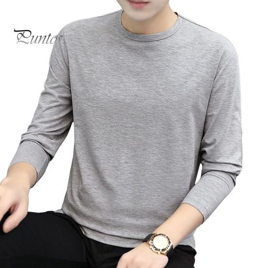 SOUTONG Lente Herfst Heren Fitness Top Slim Fit Ronde Hals Rekbaar Lange Mouwen Effen Kleur Pullover Fitness Sport Top Winter Bottoming Kleding XXXXL