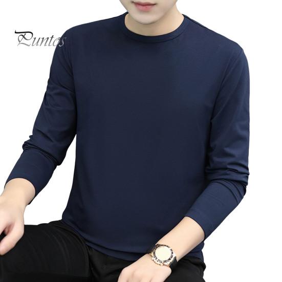 SOUTONG Lente Herfst Heren Fitness Top Slim Fit Ronde Hals Rekbaar Lange Mouwen Effen Kleur Pullover Fitness Sport Top Winter Bottoming Kleding XXXL