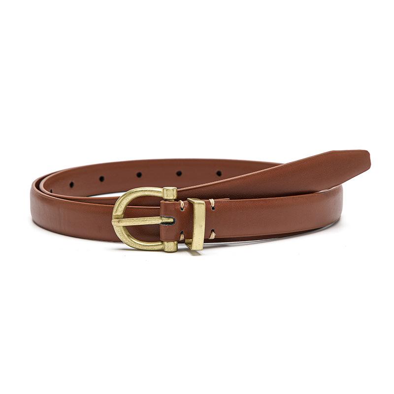COOLERFIRE FASHION Damesriem Vintage moderiem PU-leer Designer damesriem voor jeans en jurken Zwarte riem Damesbroekenriem DT166 110cm kameel
