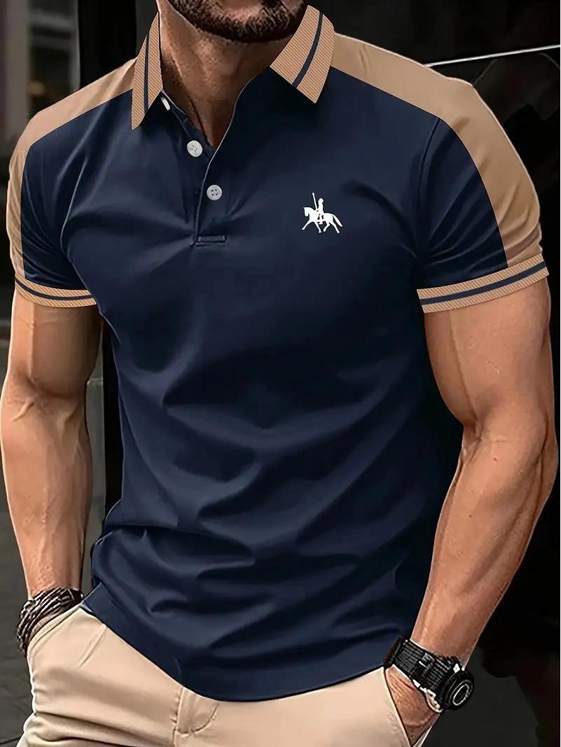 Top Men Wardrobe 2024 Europees en Amerikaans casual poloshirt met korte mouwen en revers voor heren XXL Vloot