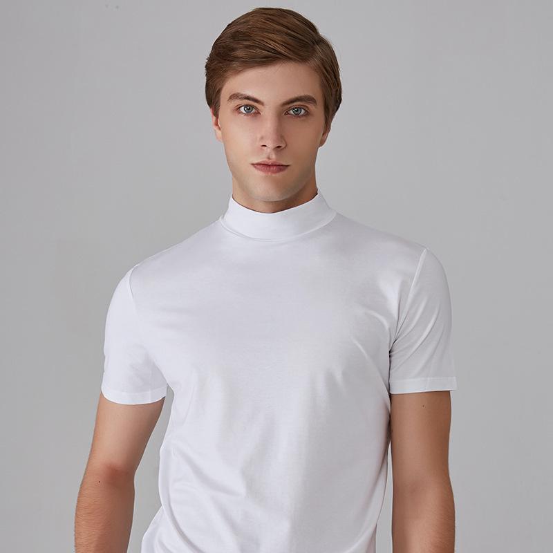 Got Now Heren zomer T-shirt met korte mouwen en hoge kraag, casual