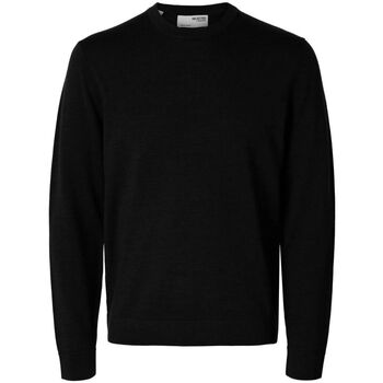 Selected Trui  16094647 MERINO CREW-BLACK
