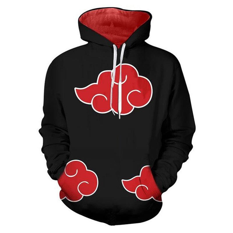 ETST 011 Heren 3D-geprinte wolkenpatroon hoodie voor volwassenen Truien Herfst/winter Zwarte unisex jas Japanse anime rol cosplay kostuum M