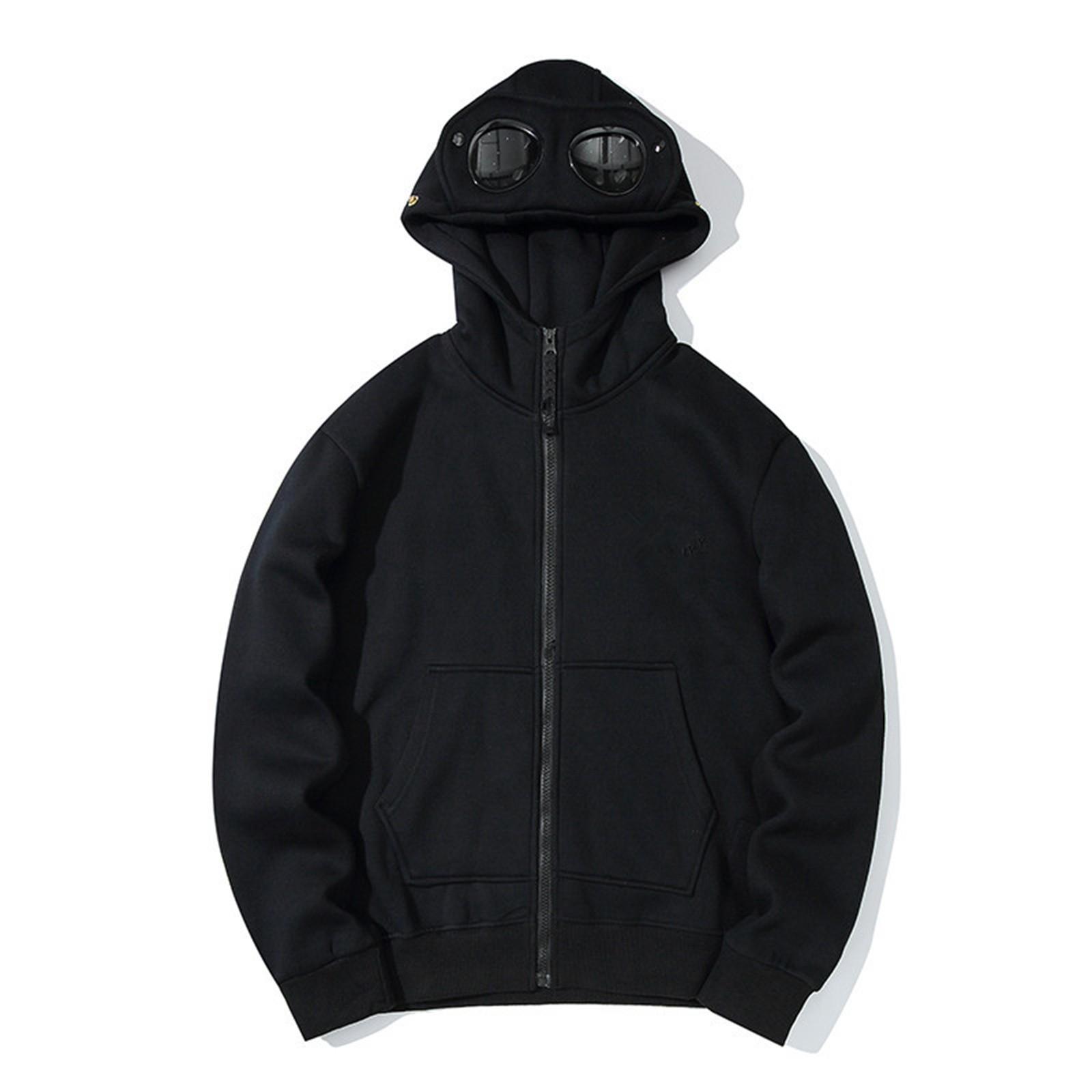 BeautifulJoy Men's And Women's Sweatshirts Fashion Casual Sweatshirt Loose Zipper Cardigan Long Sleeve Hooded Jacket M zwart