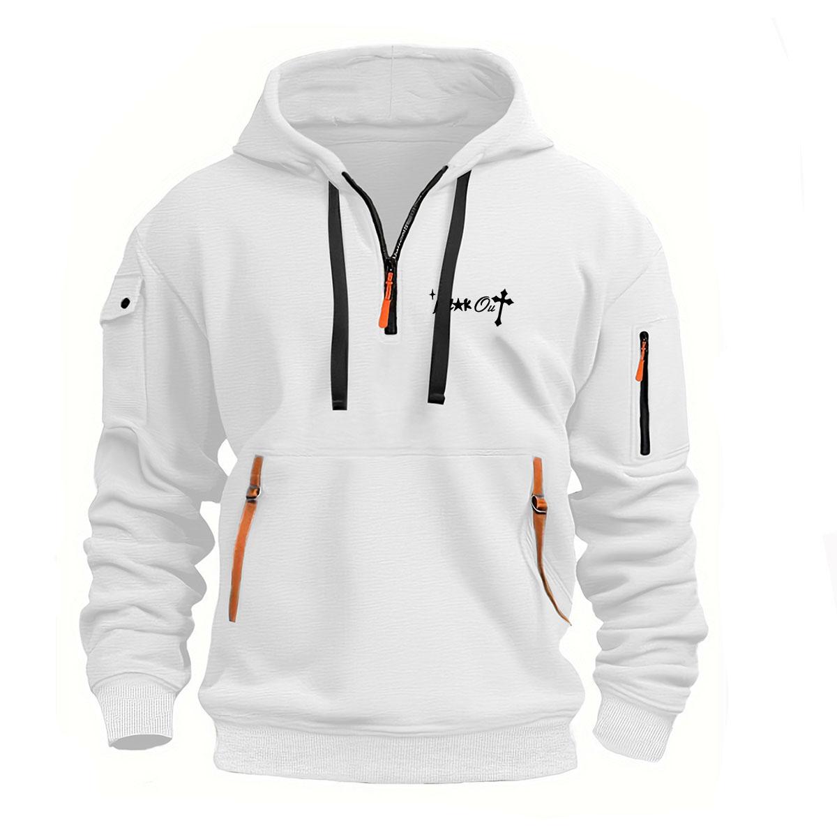 FEGKZLI Fashion Nieuwe herenhoodie Kwartrits Hoodies Zak Sport & Outdoor Streetwear Cool Casual Lente Herfst Kleding Hoodies Sweatshirts XL