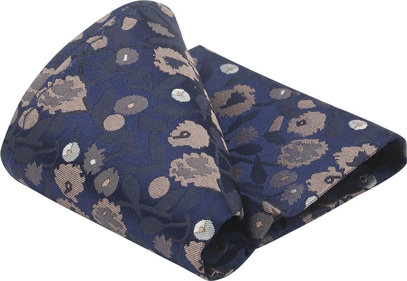 Suitable Zijde Pochet Bloem Navy -