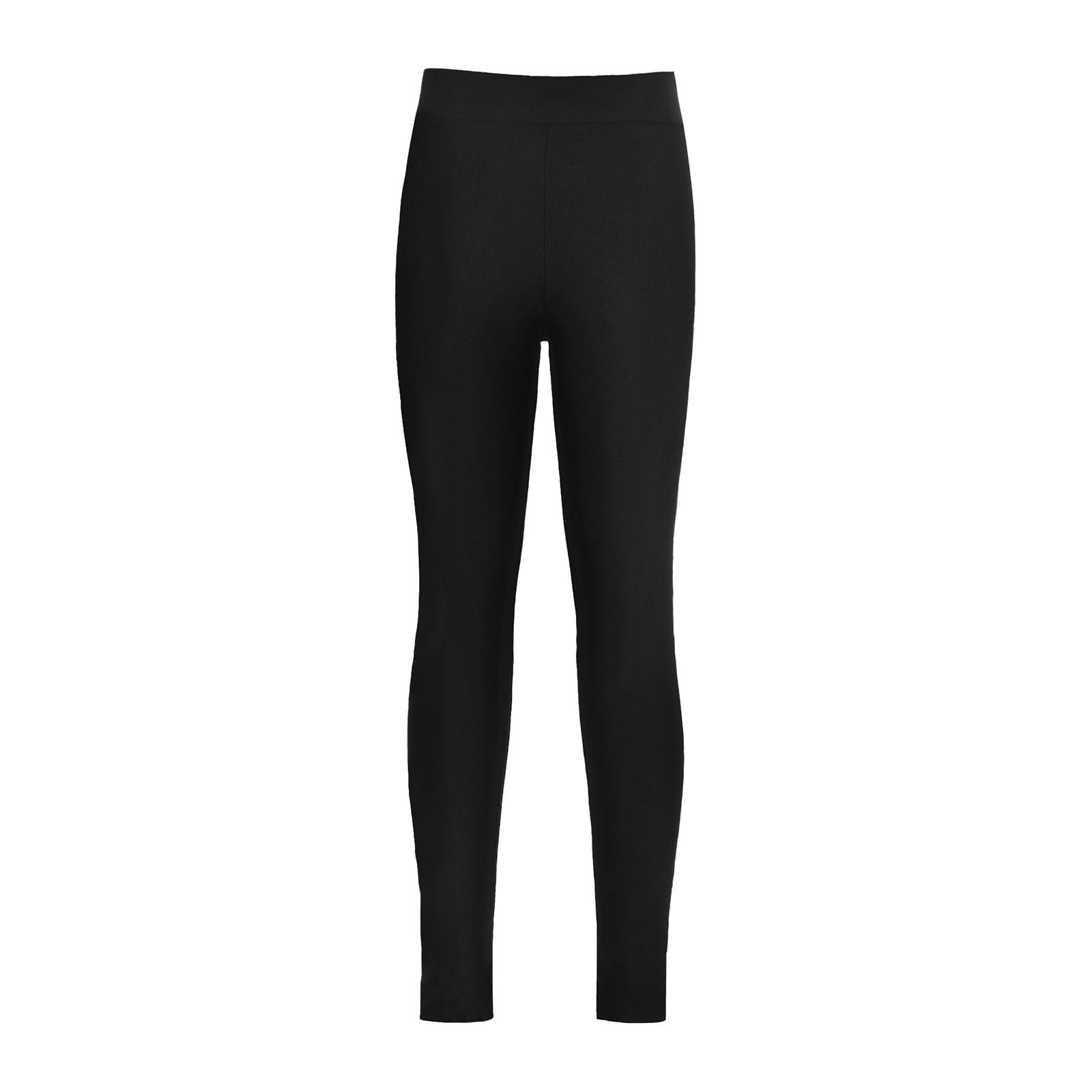 Inlzdz Kinderen Meisjes Rekbare Elastische Tailleband Lange Leggings Zachte Sportbroek voor Schaatsen Casual Atletiek Training 13-14 Years zwart
