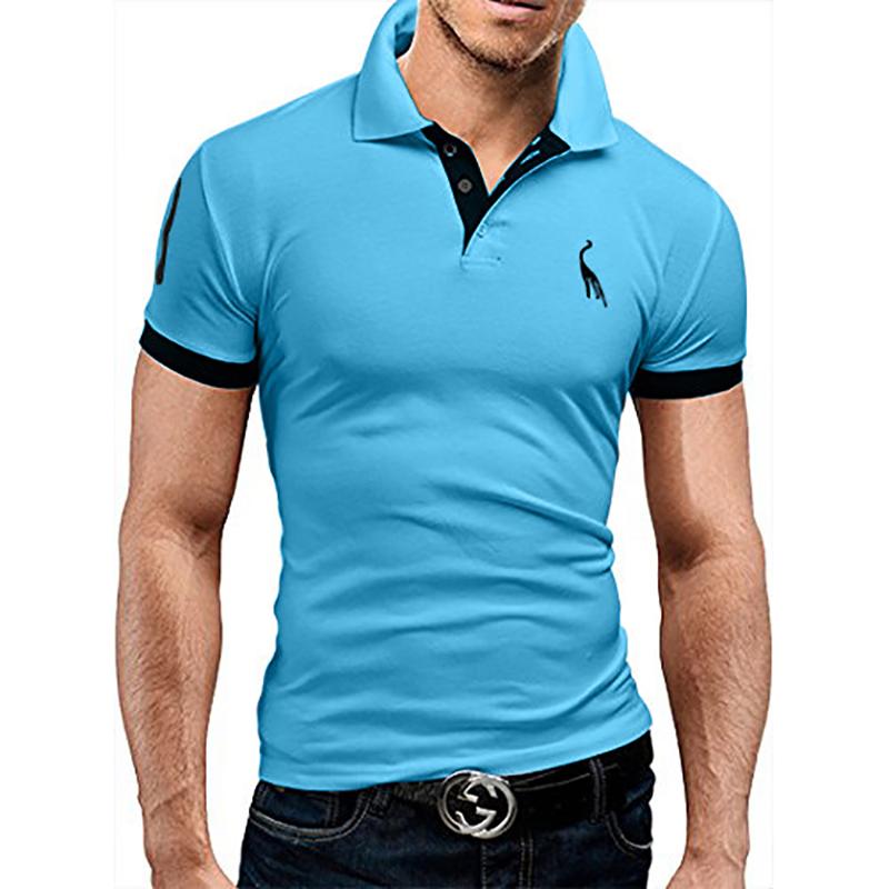 HerSight Giraffe Zomer Casual Poloshirt Herenmode Slanke Polo Katoen Hoogwaardig Zakelijk Poloshirt T-shirt Korte Mouw XL