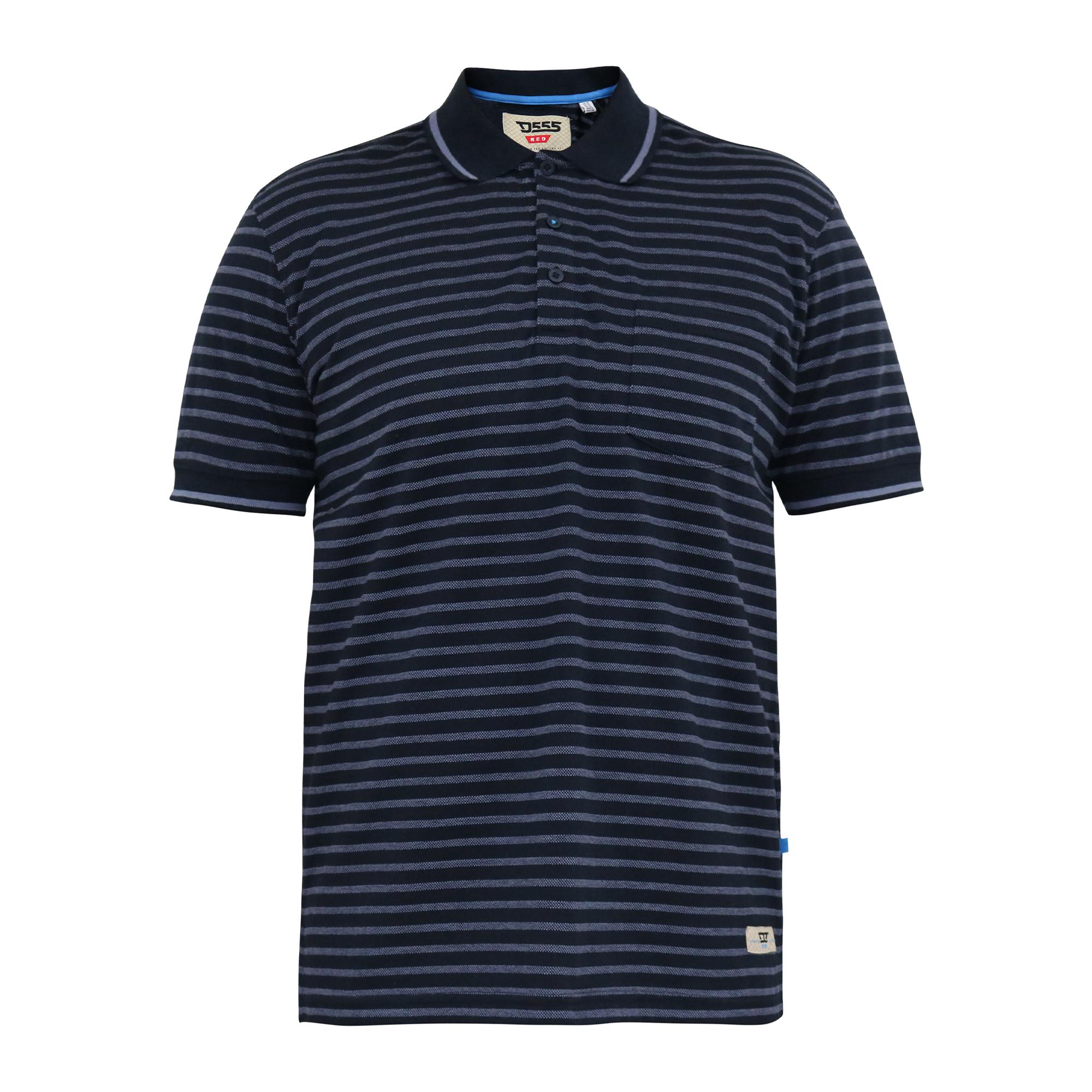Duke Mens D555 Rosemary Stripe Jersey Woven Kingsize Polo Shirt 6XL Vloot/wintertaling